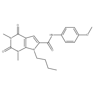 7-butyl-N-(4-methoxyphenyl)-1,3-dimethyl-2,4-dioxo-2,3,4,7-tetrahydro-1H-pyrrolo[2,3-d]pyrimidine-6-carboxamide结构式