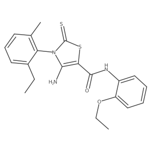 4-amino-N-(2-ethoxyphenyl)-3-(2-ethyl-6-methylphenyl)-2-thioxo-2,3-dihydrothiazole-5-carboxamide Structure