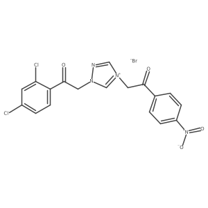 1-[2-(2,4-Dichloro-phenyl)-2-oxo-ethyl]-4-[2-(4-nitro-phenyl)-2-oxo-ethyl]-4H-[1,2,4]triazol-1-ium结构式