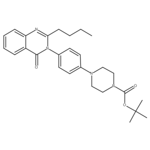 tert-butyl 4-(4-(2-butyl-4-oxoquinazolin-3(4H)-yl)phenyl)piperazine-1-carboxylate结构式