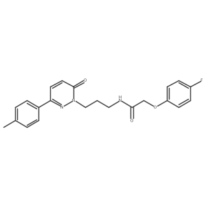 2-(4-fluorophenoxy)-N-{3-[3-(4-methylphenyl)-6-oxo-1,6-dihydropyridazin-1-yl]propyl}acetamide结构式