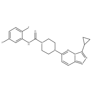 4-{3-cyclopropyl-[1,2,4]triazolo[4,3-b]pyridazin-6-yl}-N-(2,5-difluorophenyl)piperazine-1-carboxamide结构式