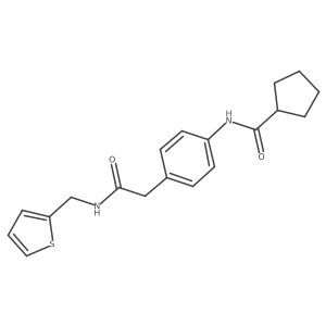 N-(4-(2-oxo-2-((thiophen-2-ylmethyl)amino)ethyl)phenyl)cyclopentanecarboxamide Structure