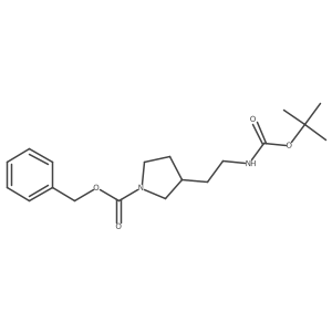 Benzyl 3-(2-((tert-butoxycarbonyl)amino)ethyl)pyrrolidine-1-carboxylate结构式