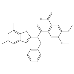 N-(5,7-Dimethyl-2-benzothiazolyl)-4,5-dimethoxy-2-nitro-N-(3-pyridinylmethyl)benzamide Structure
