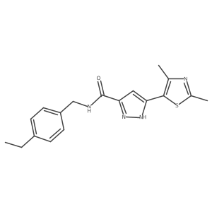 3-(2,4-dimethylthiazol-5-yl)-N-(4-ethylbenzyl)-1H-pyrazole-5-carboxamide Structure