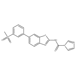 N-(6-(3-(methylsulfonyl)phenyl)benzo[d]thiazol-2-yl)-1H-imidazole-1-carboxamide结构式