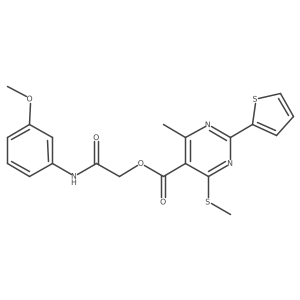 [2-(3-Methoxyanilino)-2-oxoethyl] 4-methyl-6-methylsulfanyl-2-thiophen-2-ylpyrimidine-5-carboxylate结构式