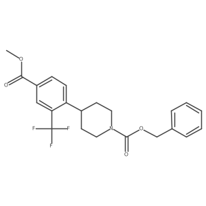 4-(4-Methoxycarbonyl-2-trifluoromethyl-phenyl)-piperidine-1-carboxylic acid benzyl ester Structure