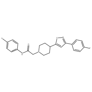 N-(4-fluorophenyl)-2-(4-(3-(4-fluorophenyl)-1,2,4-oxadiazol-5-yl)piperidin-1-yl)acetamide结构式