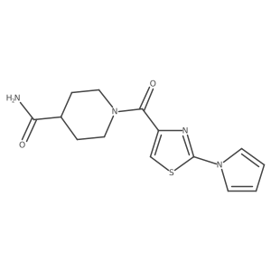 1-(2-(1H-pyrrol-1-yl)thiazole-4-carbonyl)piperidine-4-carboxamide结构式