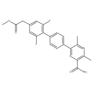 Methyl 2-(4'-(6-carbamoyl-3,5-dimethylpyrazin-2-yl)-2,6-difluorobiphenyl-4-yl)acetate结构式