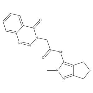 N-(2-methyl-2,6-dihydro-4H-thieno[3,4-c]pyrazol-3-yl)-2-(4-oxo-1,2,3-benzotriazin-3(4H)-yl)acetamide Structure