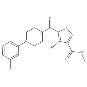 4-amino-5-(4-(3-chlorophenyl)piperazine-1-carbonyl)-N-methylisothiazole-3-carboxamide Structure