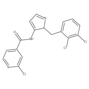 2-chloro-N-{1-[(2,3-dichlorophenyl)methyl]-1H-pyrazol-5-yl}pyridine-4-carboxamide结构式