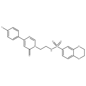 N-(2-(4-(4-fluorophenyl)-6-oxopyrimidin-1(6H)-yl)ethyl)-2,3-dihydrobenzo[b][1,4]dioxine-6-sulfonamide结构式