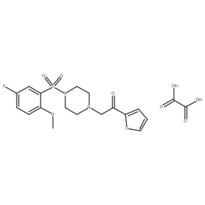 2-(4-((5-Fluoro-2-methoxyphenyl)sulfonyl)piperazin-1-yl)-1-(furan-2-yl)ethanone oxalate结构式