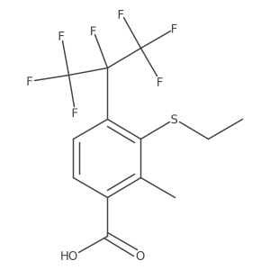 3-(Ethylsulfanyl)-4-(1,1,1,2,3,3,3-heptafluoropropan-2-yl)-2-methylbenzoic acid结构式