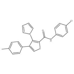 N-(4-chlorophenyl)-4-(4-methylphenyl)-3-(1H-pyrrol-1-yl)thiophene-2-carboxamide Structure