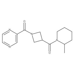 (2-Methylpiperidin-1-yl)(1-(pyrazine-2-carbonyl)azetidin-3-yl)methanone结构式