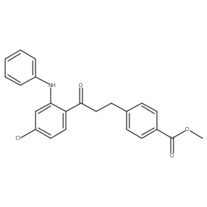 Methyl 4-(3-(4-chloro-2-(phenylamino)phenyl)-3-oxopropyl)benzoate结构式