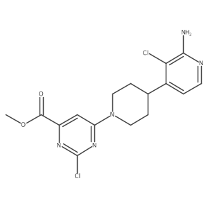 Methyl 6-(4-(2-amino-3-chloropyridin-4-yl)piperidin-1-yl)-2-chloropyrimidine-4-carboxylate Structure