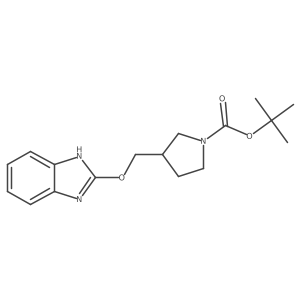 tert-Butyl 3-(((1H-benzo[d]imidazol-2-yl)oxy)methyl)pyrrolidine-1-carboxylate结构式