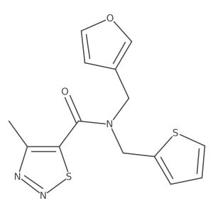 N-(furan-3-ylmethyl)-4-methyl-N-(thiophen-2-ylmethyl)-1,2,3-thiadiazole-5-carboxamide结构式