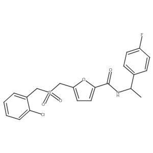 5-(((2-chlorobenzyl)sulfonyl)methyl)-N-(1-(4-fluorophenyl)ethyl)furan-2-carboxamide Structure