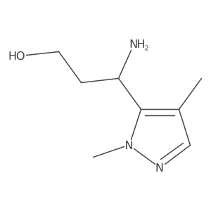 3-amino-3-(1,4-dimethyl-1H-pyrazol-5-yl)propan-1-ol Structure