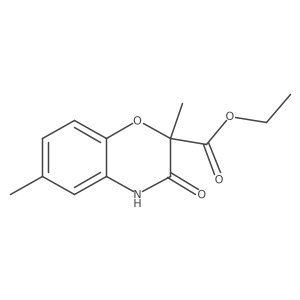 2,6-Dimethyl-3-oxo-3,4-dihydro-2H-benzo[1,4]oxazine-2-carboxylic acid ethyl ester Structure