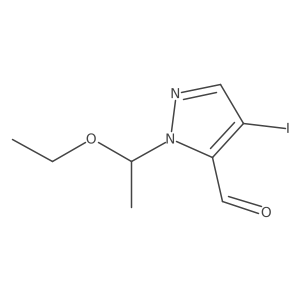 1-(1-Ethoxyethyl)-4-iodo-1H-pyrazole-5-carbaldehyde结构式