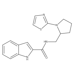N-((1-(thiazol-2-yl)pyrrolidin-2-yl)methyl)-1H-indole-2-carboxamide结构式