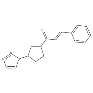 (E)-1-(3-(1H-1,2,3-triazol-1-yl)pyrrolidin-1-yl)-3-phenylprop-2-en-1-one Structure