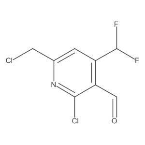 2-Chloro-6-(chloromethyl)-4-(difluoromethyl)nicotinaldehyde Structure