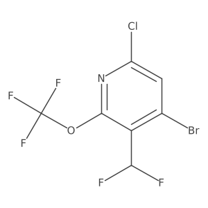 4-Bromo-6-chloro-3-(difluoromethyl)-2-(trifluoromethoxy)pyridine Structure