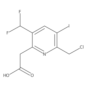2-(Chloromethyl)-5-(difluoromethyl)-3-iodopyridine-6-acetic acid Structure
