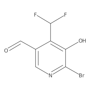 6-Bromo-4-(difluoromethyl)-5-hydroxynicotinaldehyde结构式