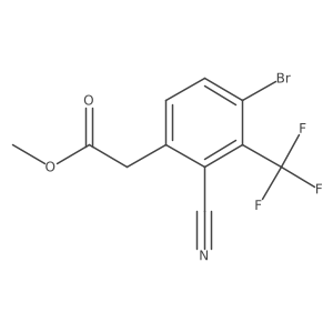Methyl 4-bromo-2-cyano-3-(trifluoromethyl)phenylacetate结构式