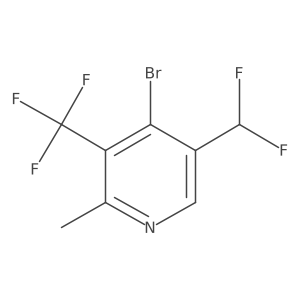 4-Bromo-5-(difluoromethyl)-2-methyl-3-(trifluoromethyl)pyridine Structure