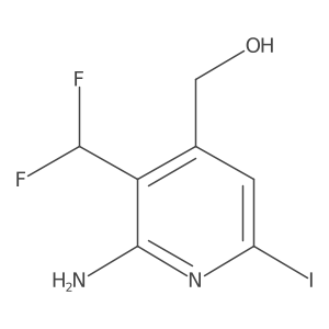 (2-Amino-3-(difluoromethyl)-6-iodopyridin-4-yl)methanol Structure