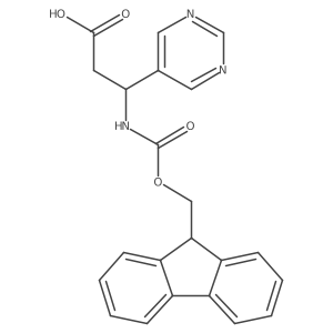 (3S)-3-({[(9H-fluoren-9-yl)methoxy]carbonyl}amino)-3-(pyrimidin-5-yl)propanoic acid结构式