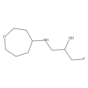 1-Fluoro-3-[(oxepan-4-yl)amino]propan-2-ol结构式