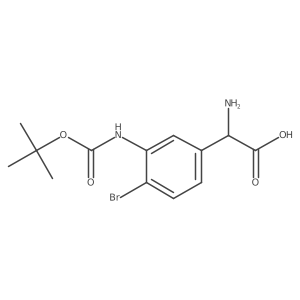 2-Amino-2-(4-bromo-3-{[(tert-butoxy)carbonyl]amino}phenyl)acetic acid结构式