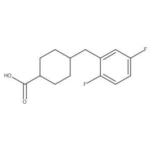 4-[(2,5-Difluorophenyl)methyl]cyclohexane-1-carboxylic acid结构式