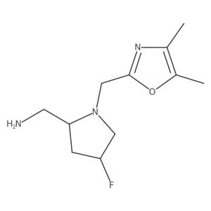{1-[(Dimethyl-1,3-oxazol-2-yl)methyl]-4-fluoropyrrolidin-2-yl}methanamine结构式