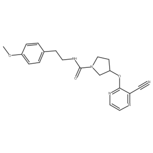 3-((3-cyanopyrazin-2-yl)oxy)-N-(4-methoxyphenethyl)pyrrolidine-1-carboxamide结构式
