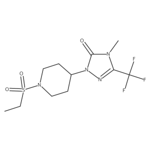 1-(1-(ethylsulfonyl)piperidin-4-yl)-4-methyl-3-(trifluoromethyl)-1H-1,2,4-triazol-5(4H)-one Structure