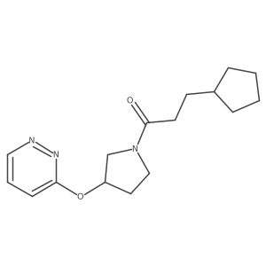 3-Cyclopentyl-1-(3-(pyridazin-3-yloxy)pyrrolidin-1-yl)propan-1-one Structure