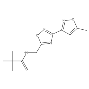 N-((3-(5-methylisoxazol-3-yl)-1,2,4-oxadiazol-5-yl)methyl)pivalamide结构式